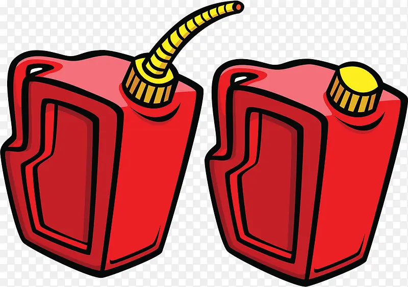 红色石油油罐插画