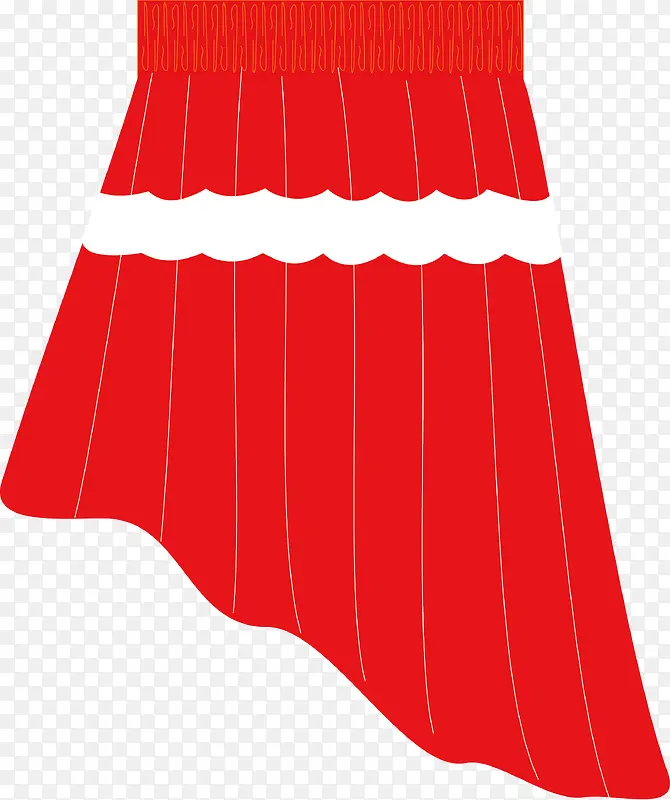 红色卡通裙子矢量图