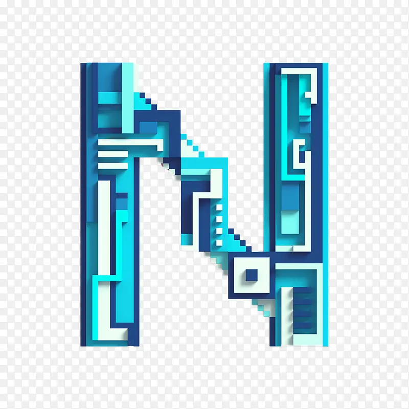 像素拼接字母N
