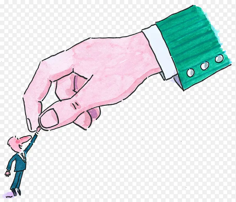 创意握手漫画