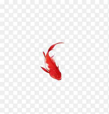 创意水墨效果红色的金鱼