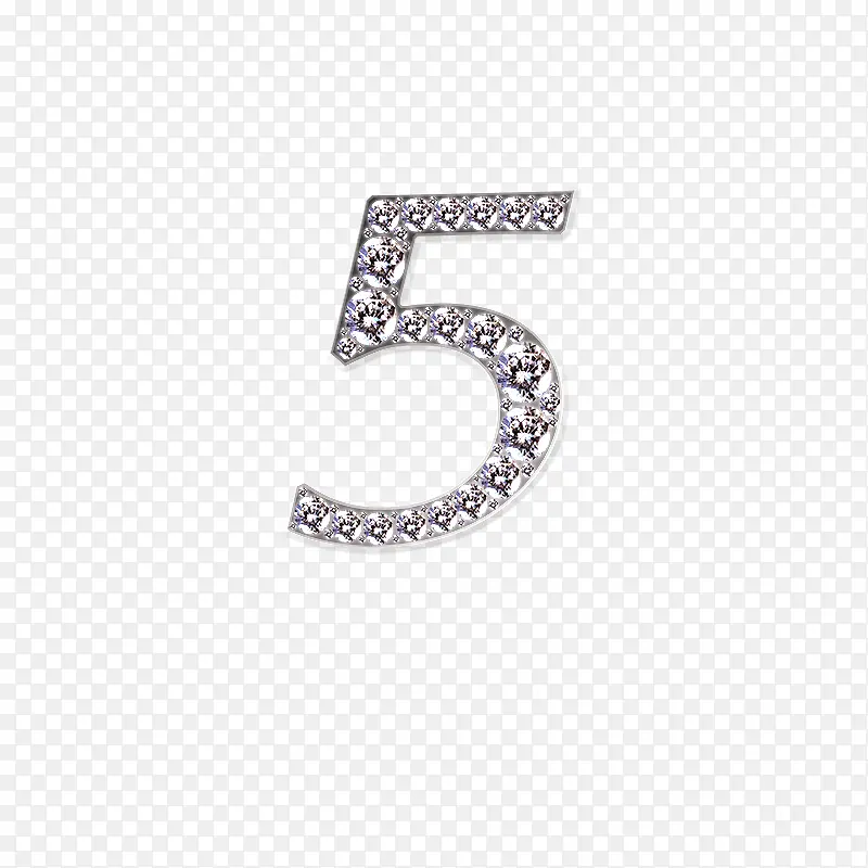 银色钻石数字5