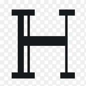 字母设计淘宝字体png 大写字母H