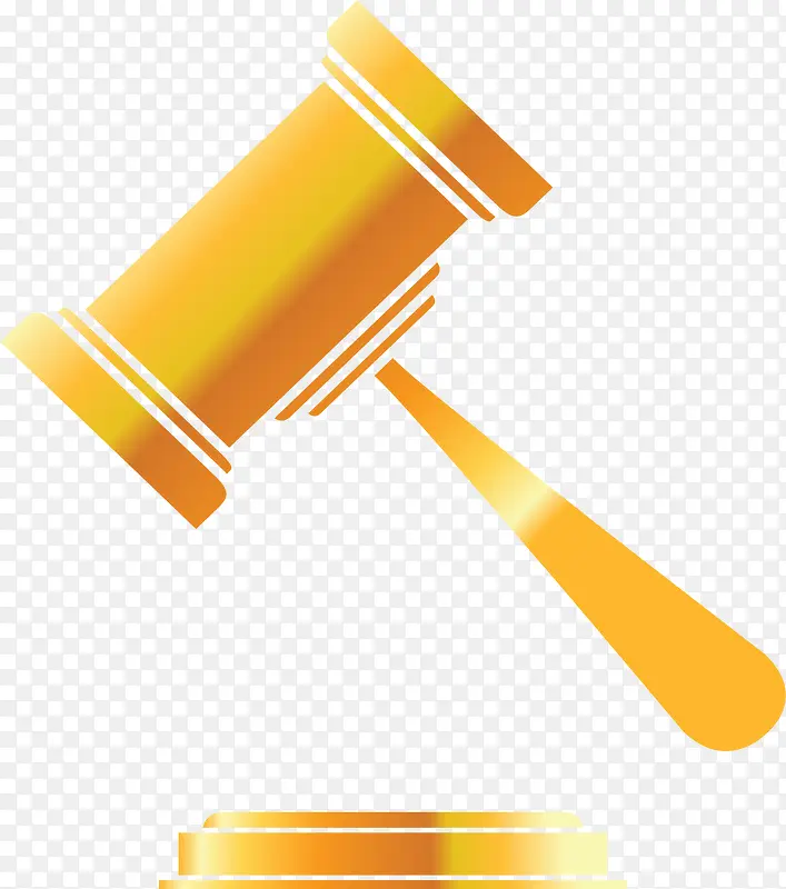 金色的敲击法槌标签
