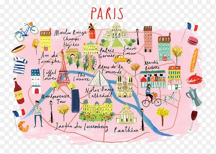 卡通巴黎地图