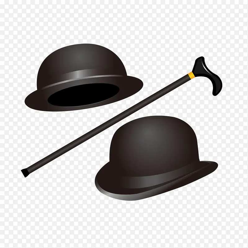 绅士帽子和柺杖