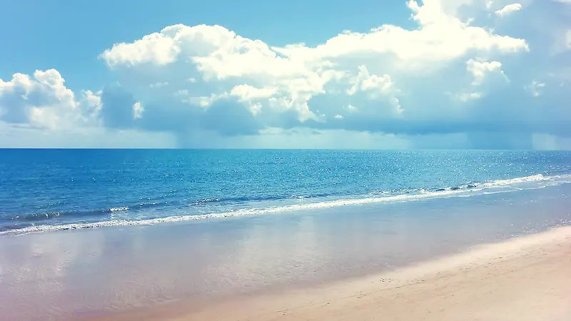 大海海滩蓝天白云