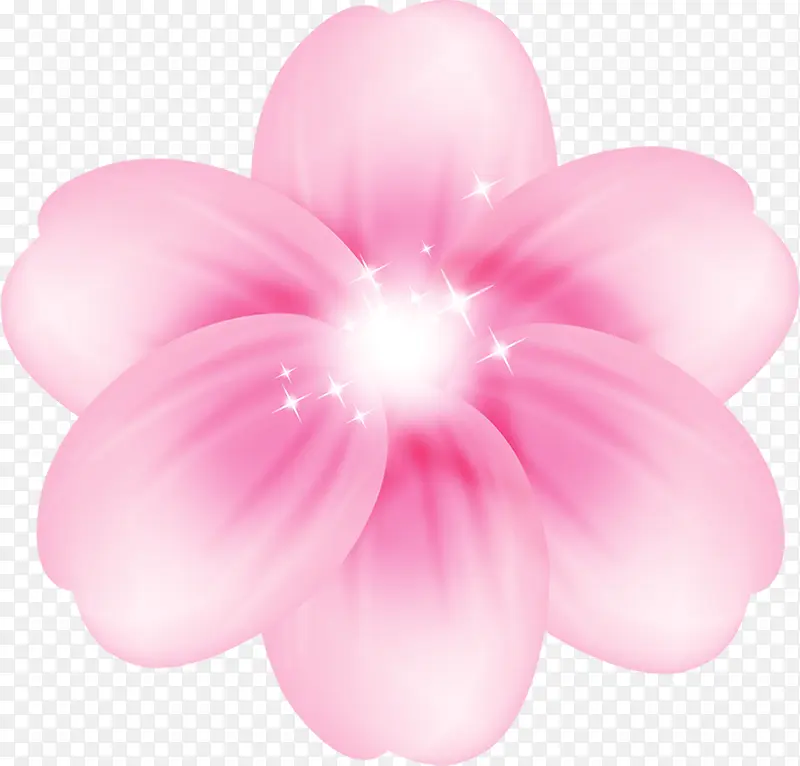 手绘梦幻粉色花朵亮光