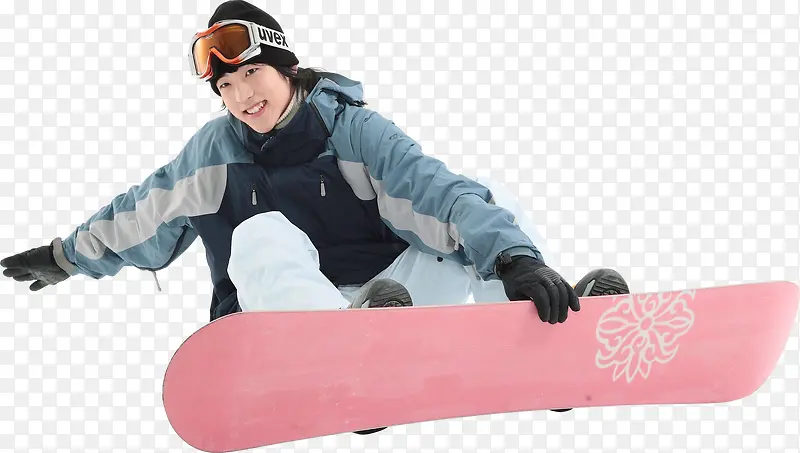 扁平风格创意运动造型摄影滑雪
