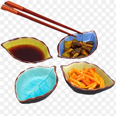 碟子酱料咸菜泡菜筷子