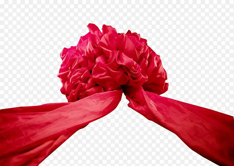 大气节日喜庆红绸花球