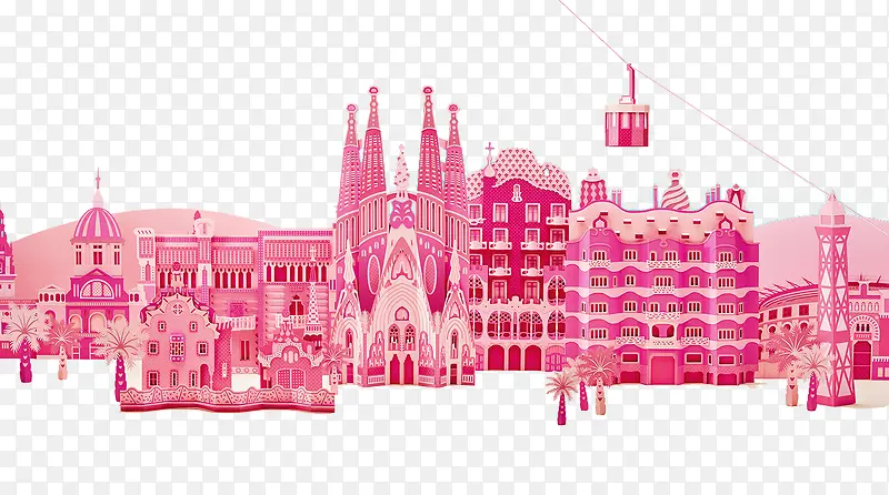 粉色建筑物