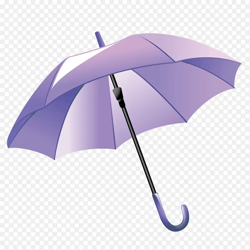 矢量紫色卡通雨伞