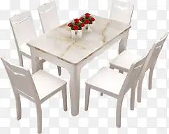 白色大理石餐桌椅