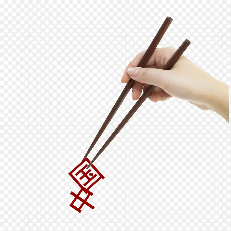 木质筷子中国字体手势