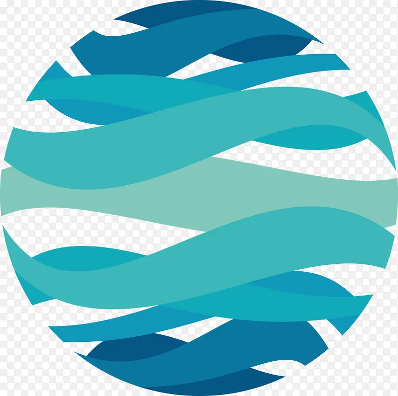 卡通湖水波纹logo