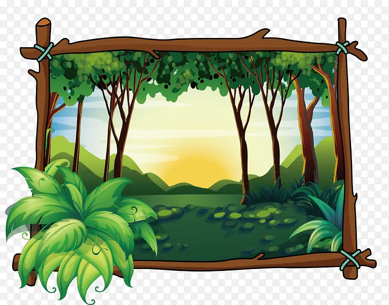 热带丛林风格画框