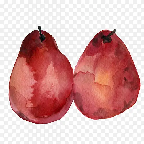 腐烂梨子手绘画免抠素材
