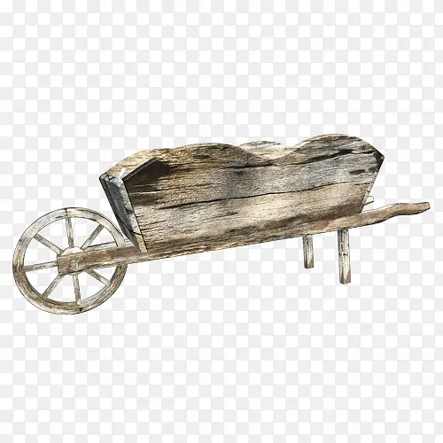 古代木质推车