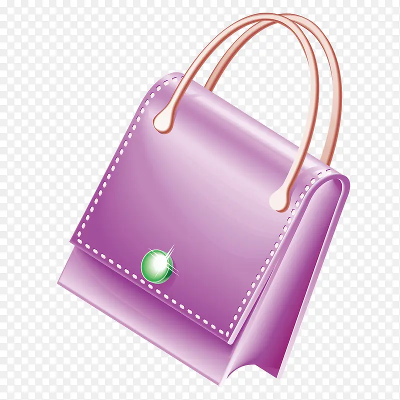 矢量紫色女士手提皮包