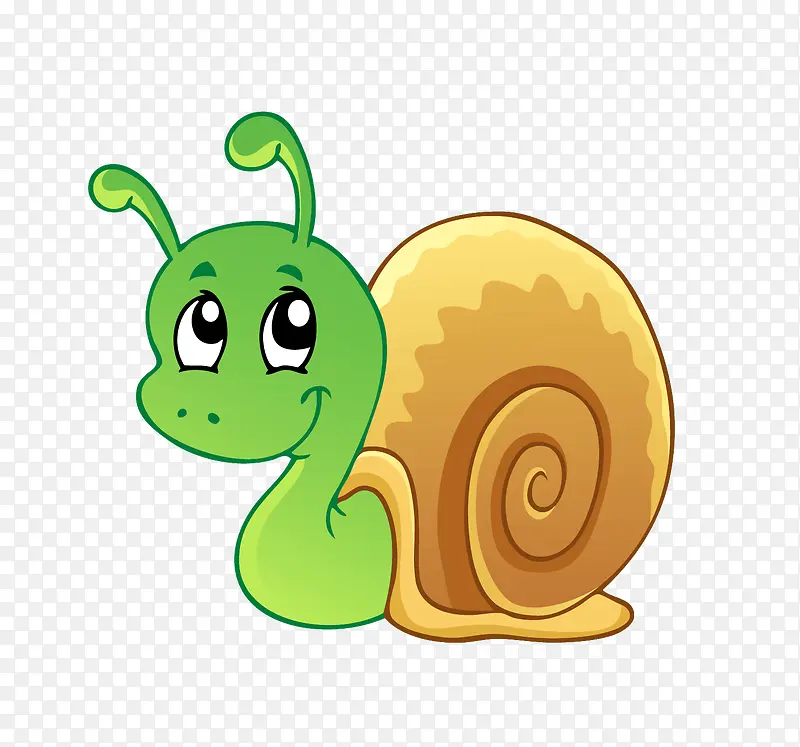 绿色卡通小蜗牛