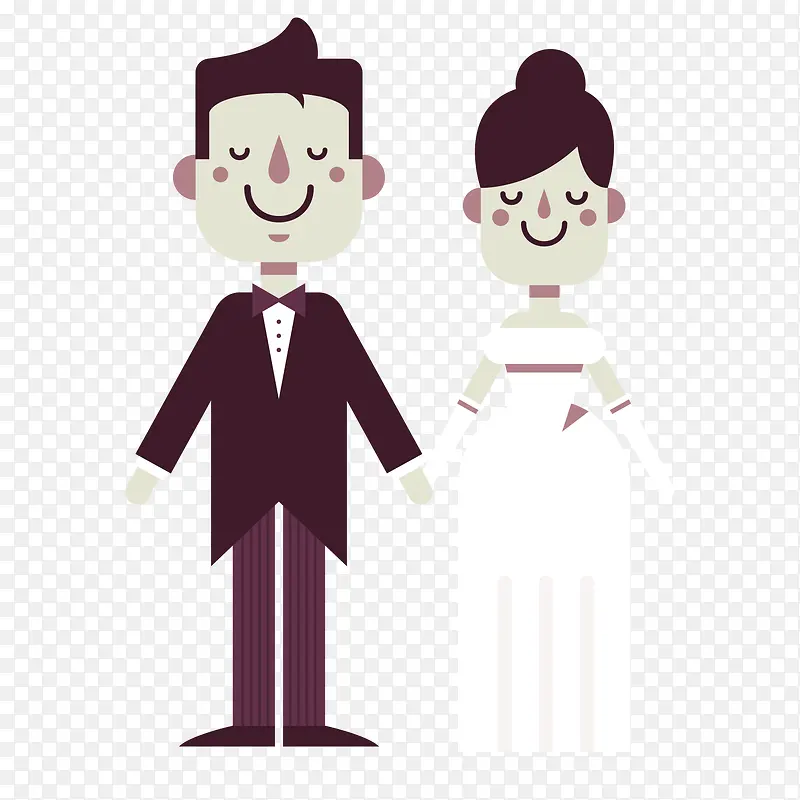幸福的新婚夫妇插画矢量素材
