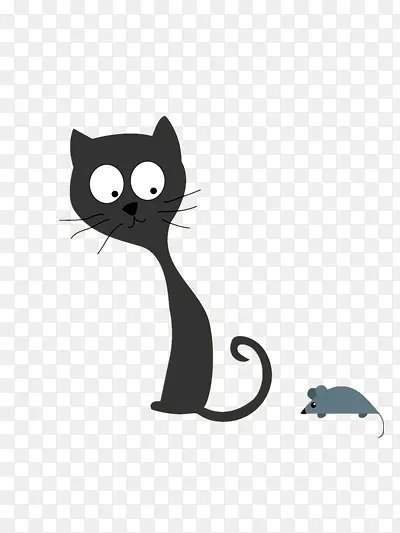 卡通的黑色的猫图片
