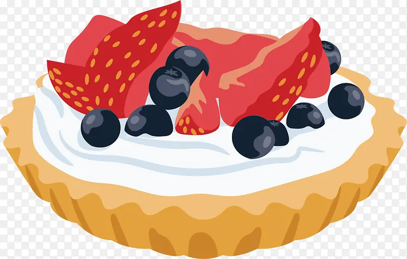 美味草莓蓝莓蛋糕派