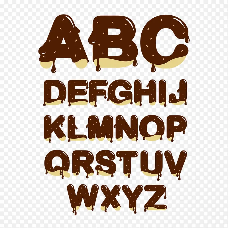 巧克力酱字母 海报装饰字母