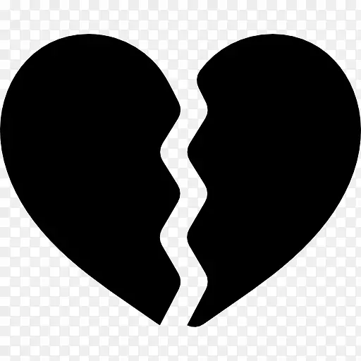 破碎的心分为两个部分，图标