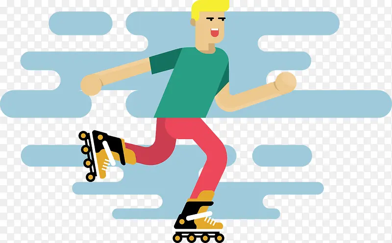溜冰少年矢量