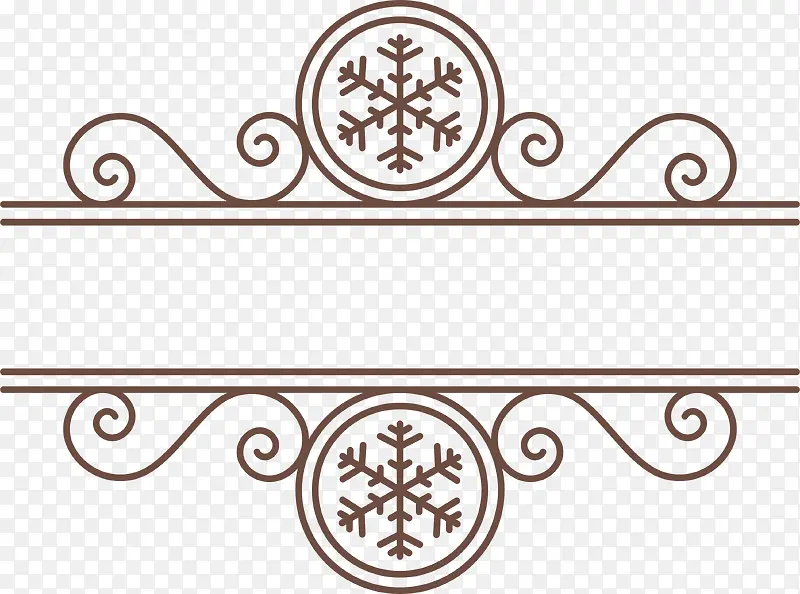 欧式雪花花纹标题框