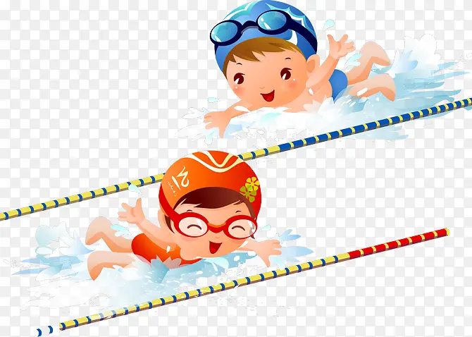 手绘奥运游泳项目
