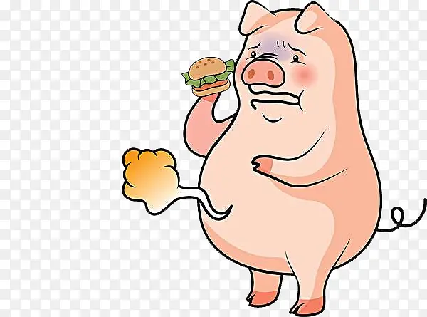 吃汉堡的猪猪