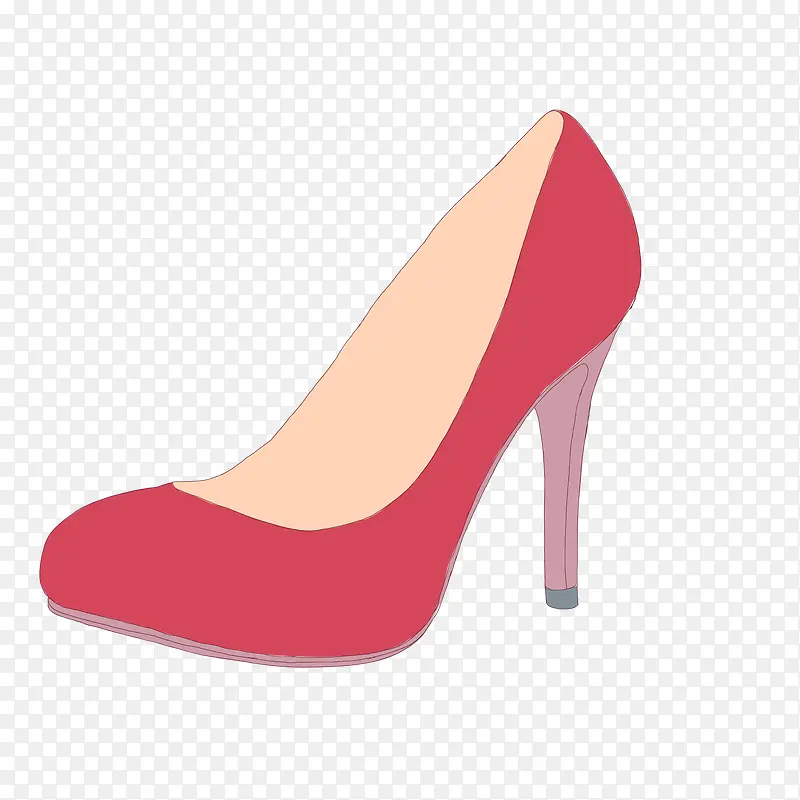 卡通手绘红色的女鞋设计