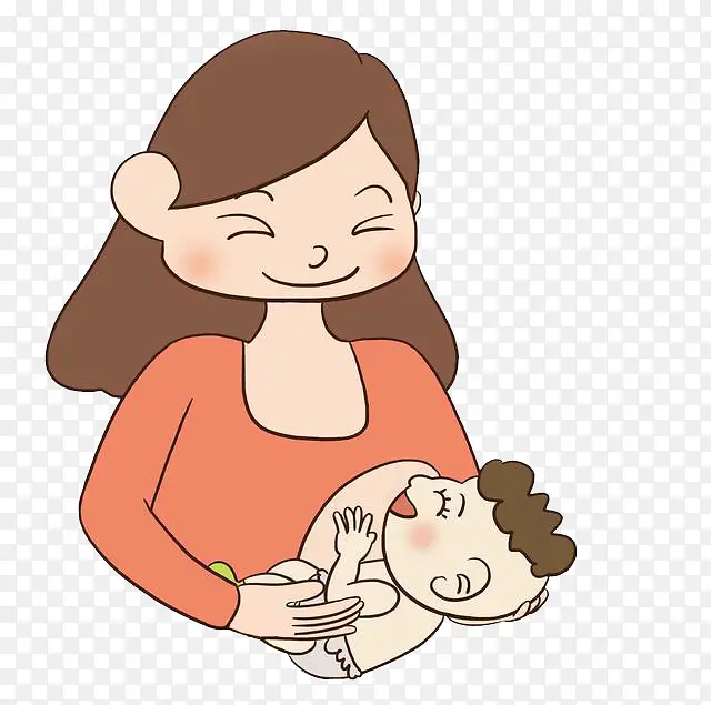 卡通宝宝开心吃母乳