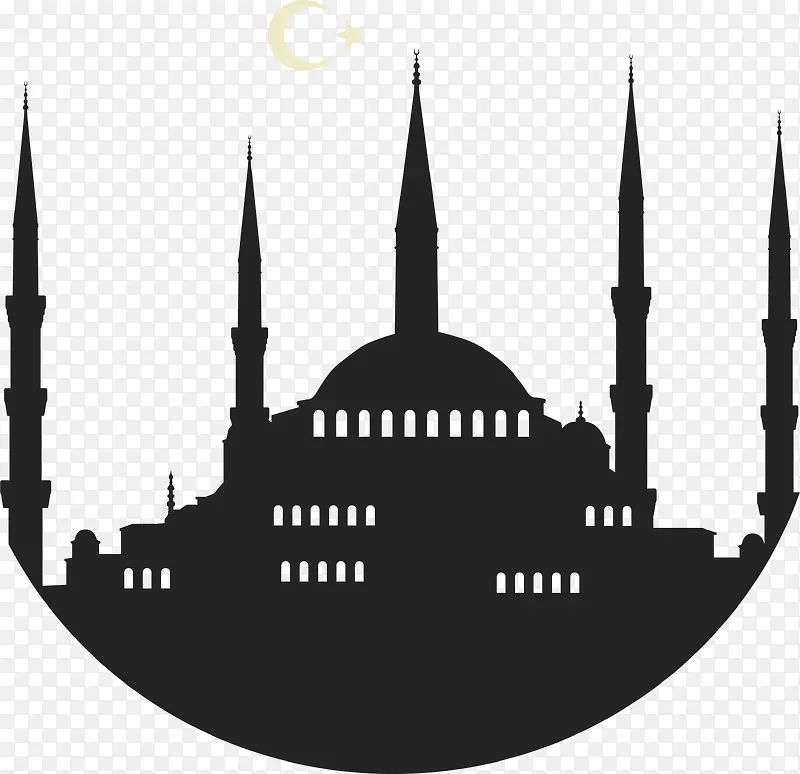 伊斯兰教教堂剪影