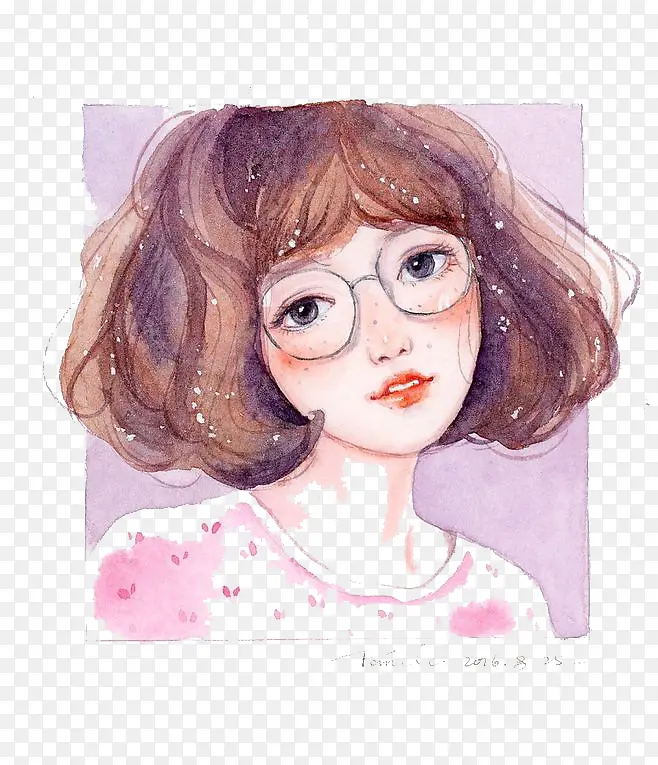 水彩女孩