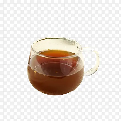 玻璃杯装姜母茶