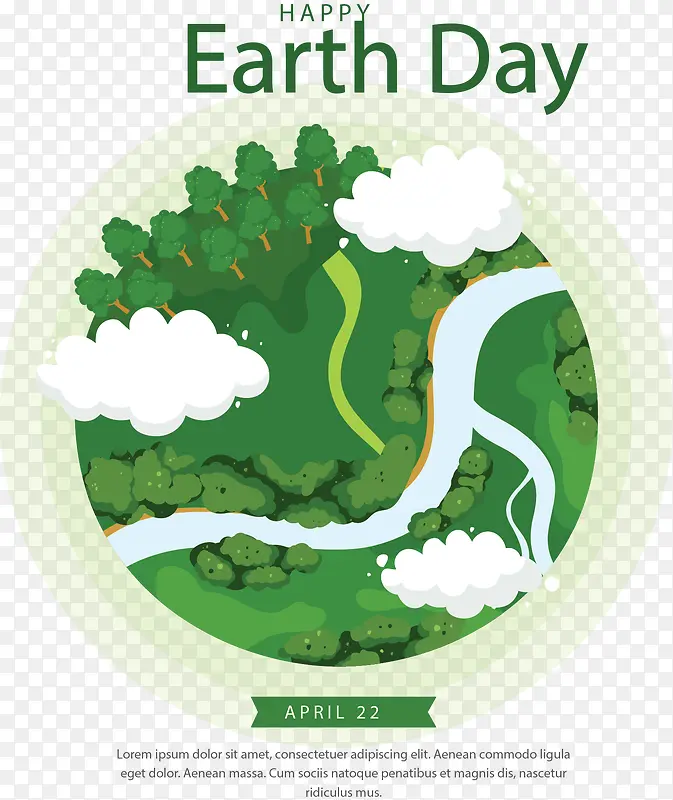绿色树林地球日海报