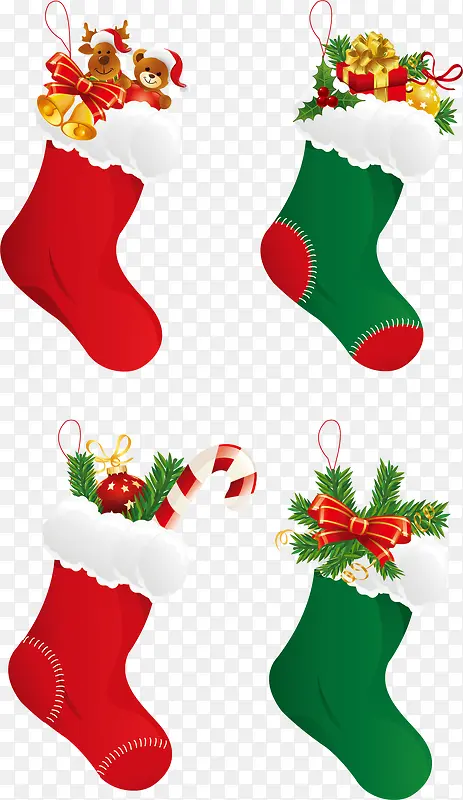 矢量圣诞节的礼物袜子