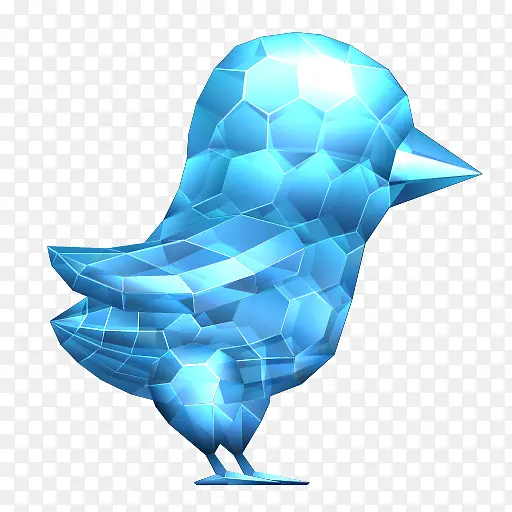 晶体推特鸟令人惊叹的微博鸟图标
