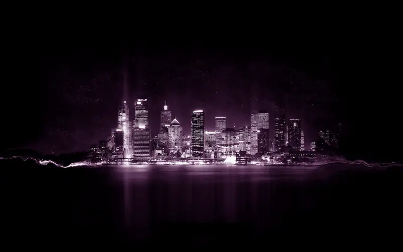 紫色城市夜晚背景