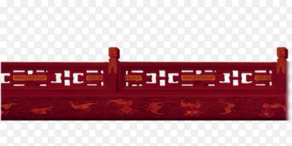 护栏红色中国风素材元素