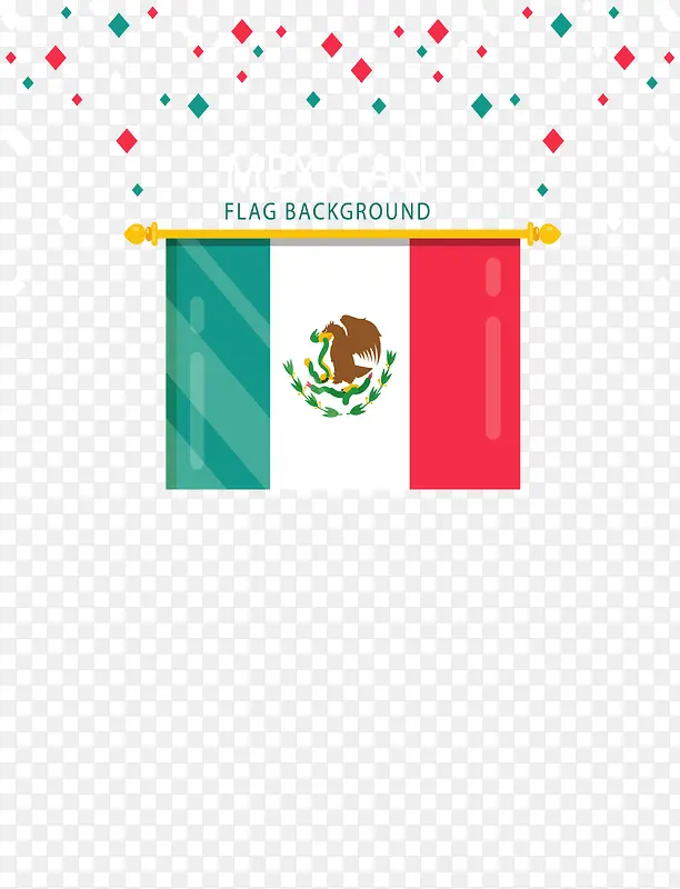 彩色几何花纹墨西哥国旗