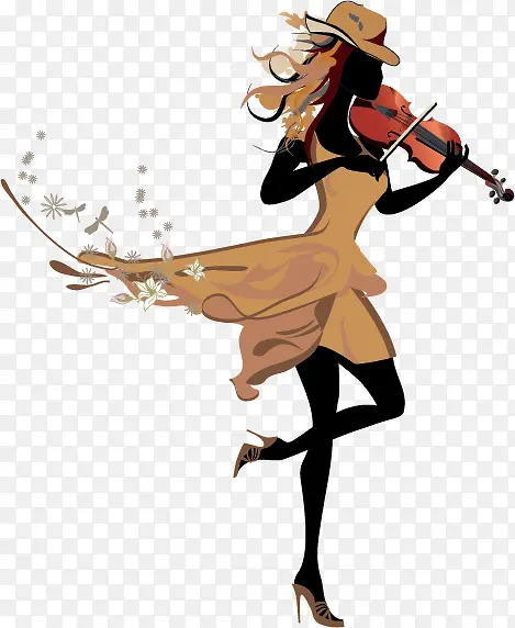 拉小提琴的美女