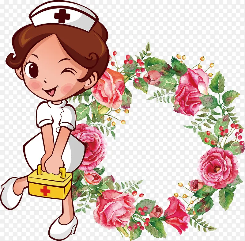 护士节花环素材