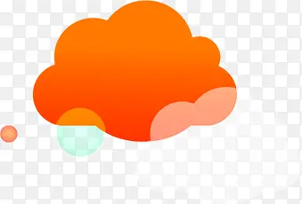 透明色云朵和橙色云朵叠加