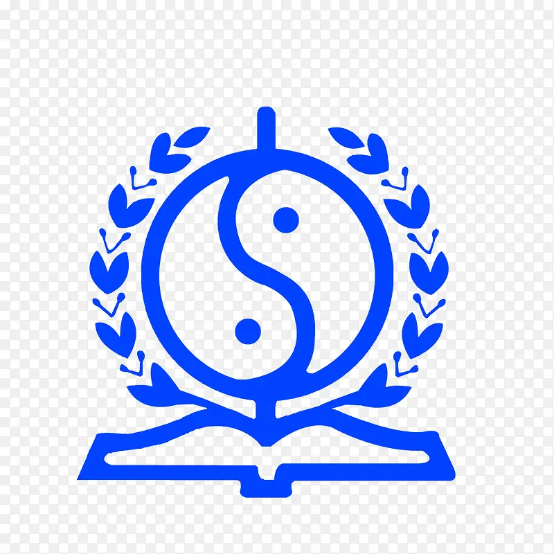 中医蓝色八卦标志设计