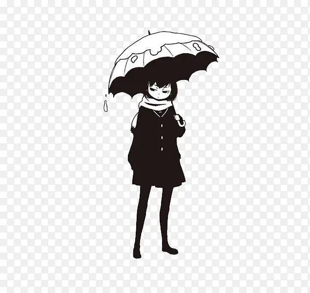女孩打伞